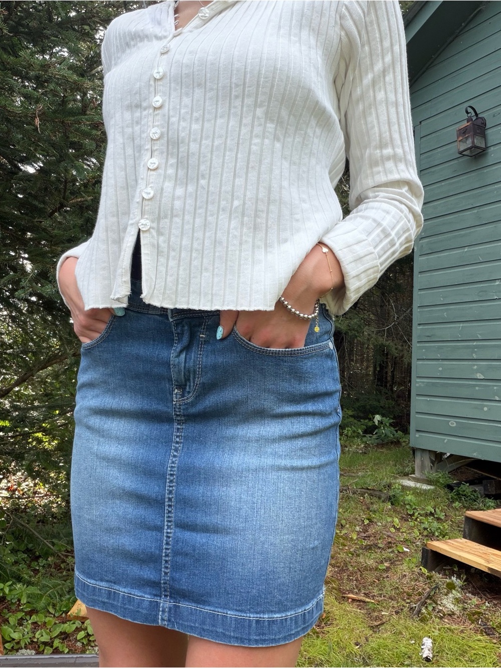 Blue Denim Mini Skirt